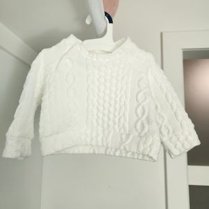 PatPat white sweater, size 0-3m.
